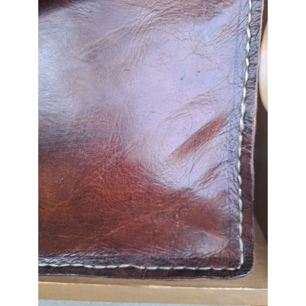 Large‎ Satchel Handcrafted Genuine Leather Bag Briefcase Dark Brown